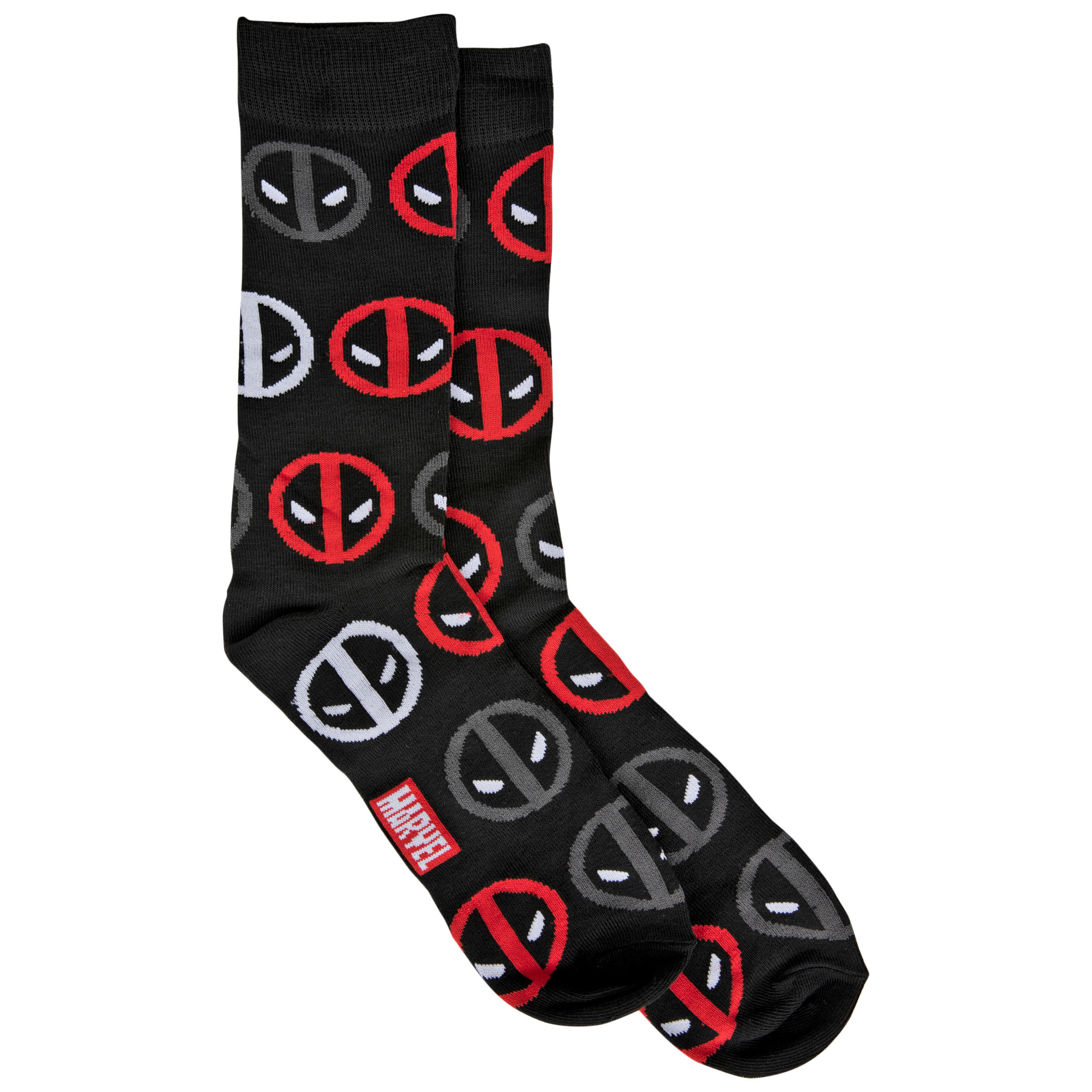 Deadpool Repeating Logos Casual Crew Socks